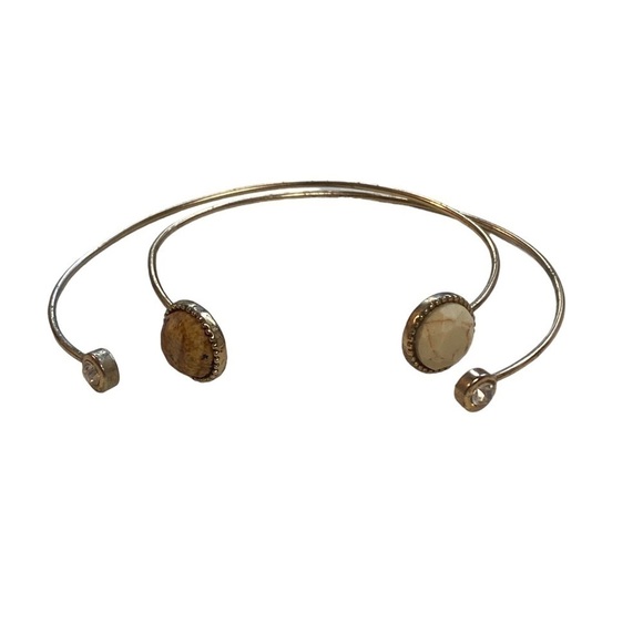Source Unknown Jewelry - Two piece | Gold | Faux Stone | Bangle Set